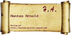 Hentes Arnold névjegykártya